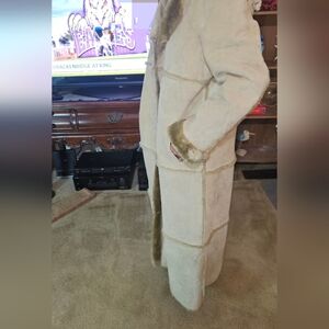 Full leather faux fur coat